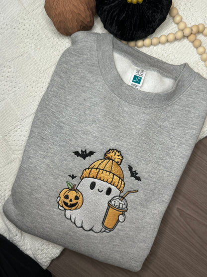 Embroidered Mr. Cutie the Ghost crewneck sweatshirt