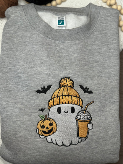 Embroidered Mr. Cutie the Ghost crewneck sweatshirt