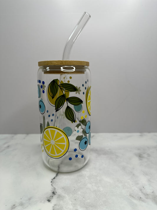 Lemon blueberry glass cup