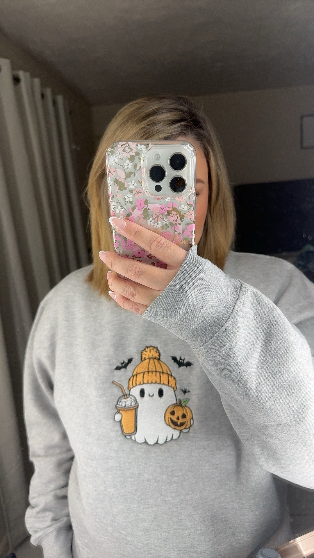 Embroidered Mr. Cutie the Ghost crewneck sweatshirt