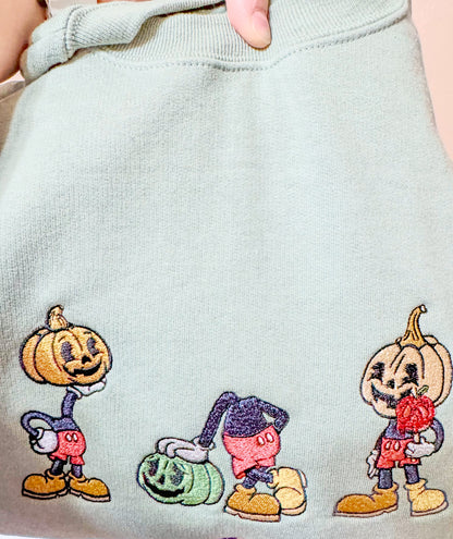 Embroidered pumpkin friends