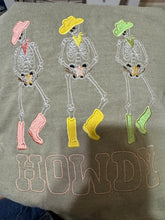 Load image into Gallery viewer, HOWDY Skellies embroidered t-shirt
