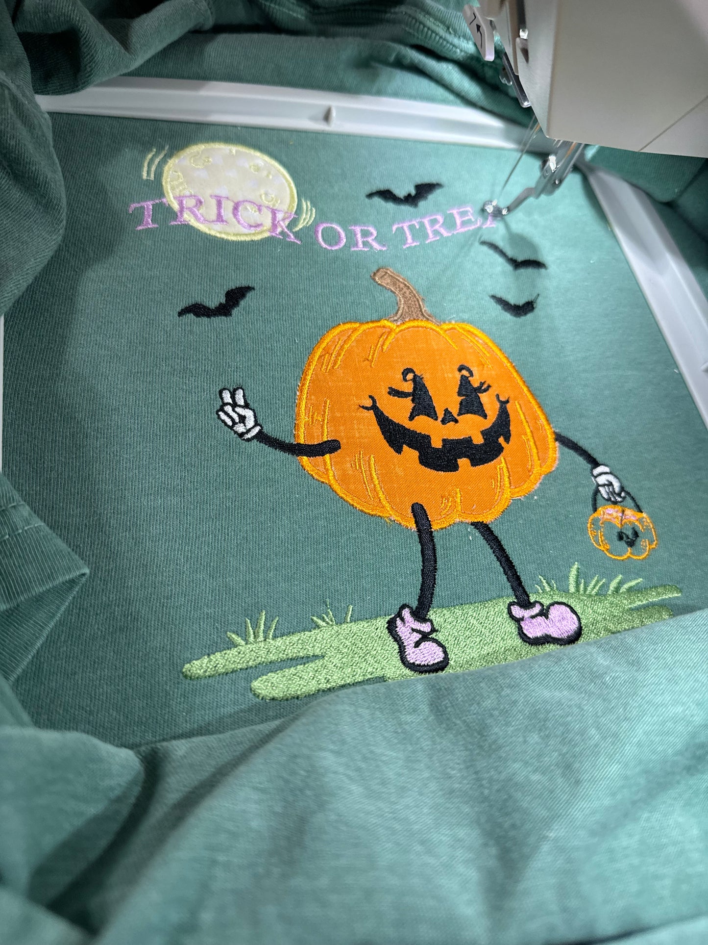 Trick or Treat embroidered t shirt , crewneck, or long sleeve t