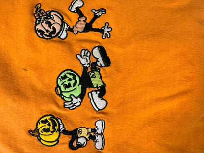 Retro pumpkin trio Embroidery T shirt