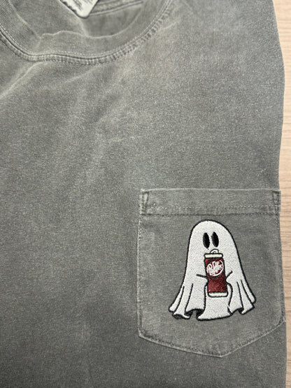 Ghost with drink of choice pocket t or Sweatshirt