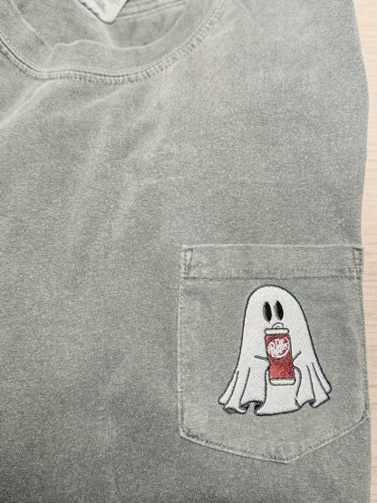 Ghost with drink of choice pocket t or Sweatshirt