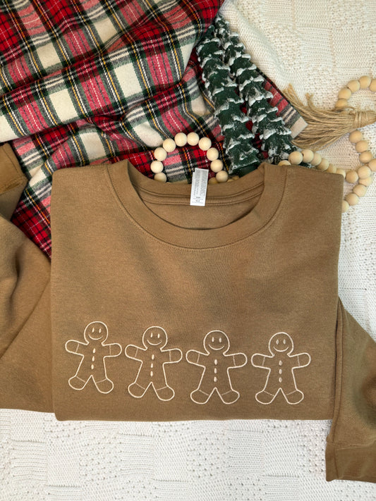 Embroidered Gingerbread Sweatshirt