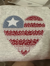 Load image into Gallery viewer, Embroidered Heart Shaped Flag Crewneck
