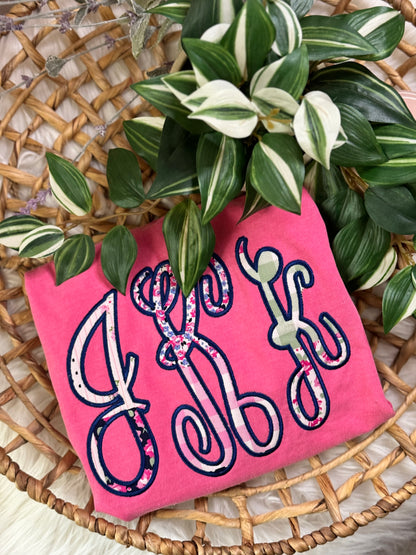 Applique embroidered Monogram- CUSTOMIZE TO YOUR LIKING!