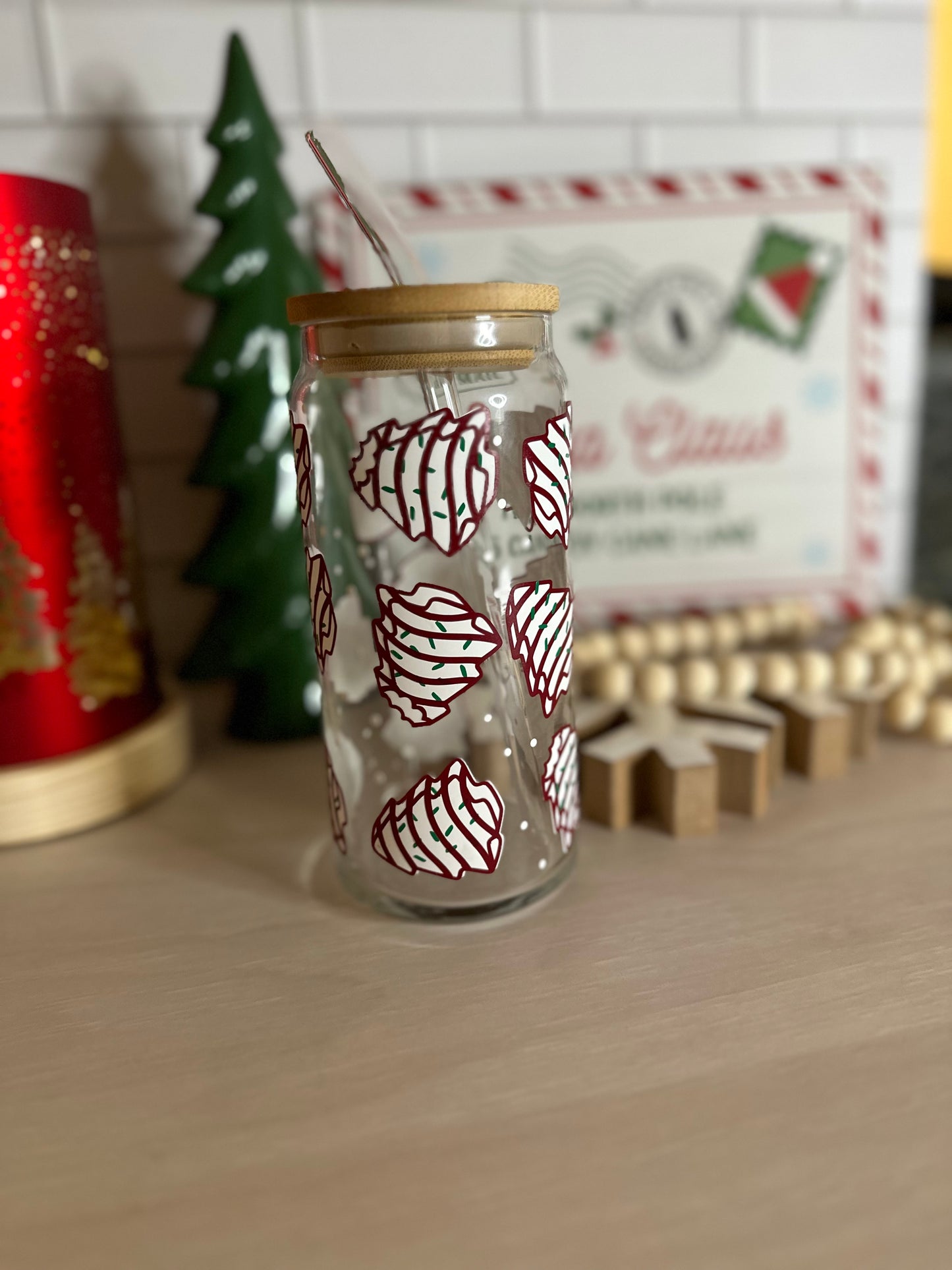 christmas tree snacks glass can