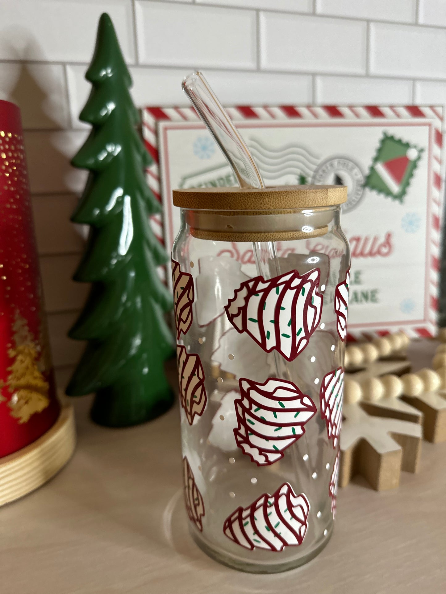 christmas tree snacks glass can