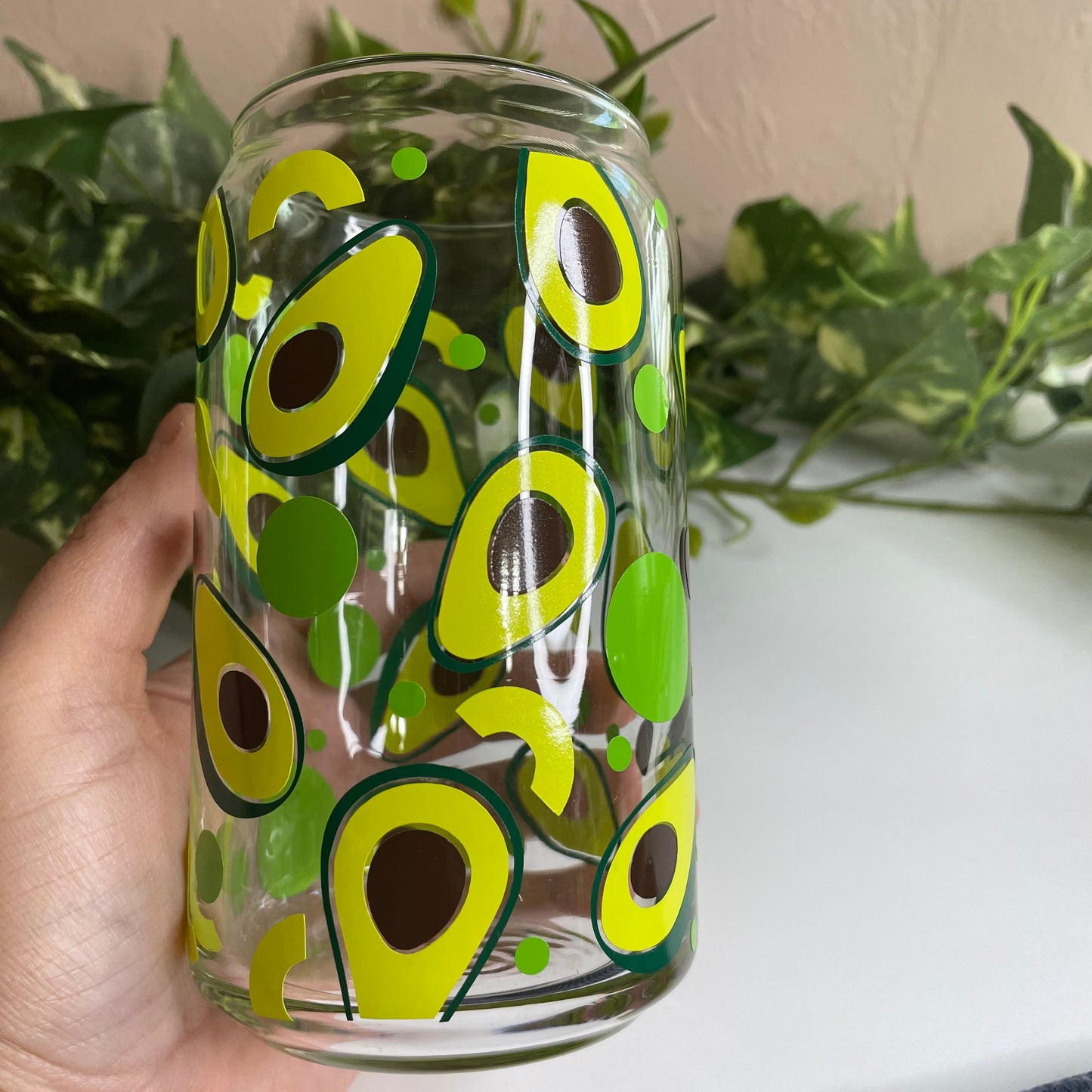 Avocado libbey glass can