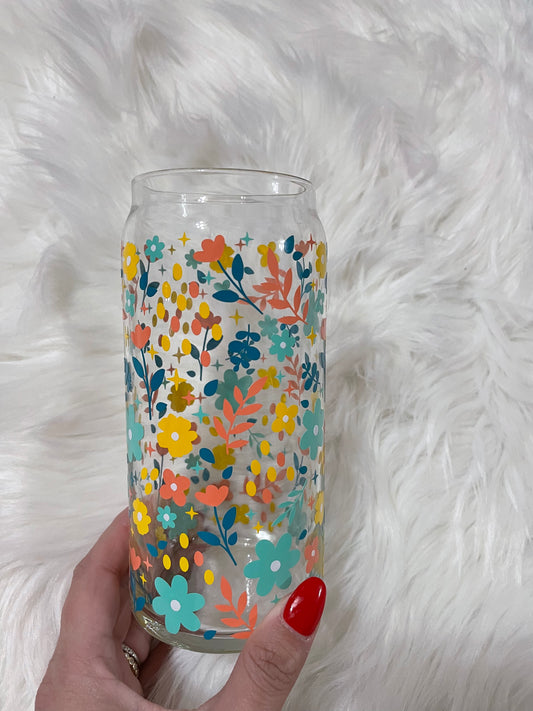 spring floral glass